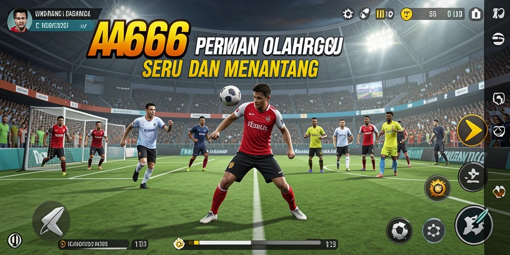 Screenshot utama AA666 menampilkan aksi seru dalam pertandingan olahraga.