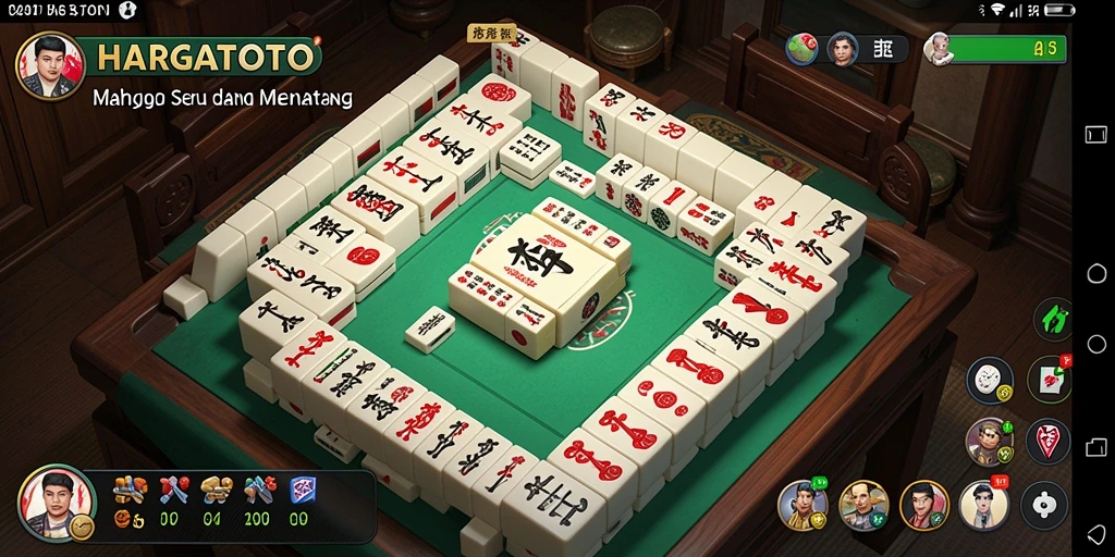 Tangkapan layar HARGATOTO menampilkan gameplay Mahjong yang menarik dan seru.