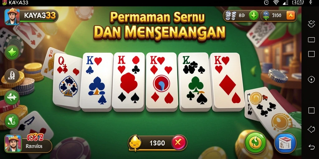 Tangkapan layar utama KAYA33 yang menunjukkan gameplay Domino yang seru.