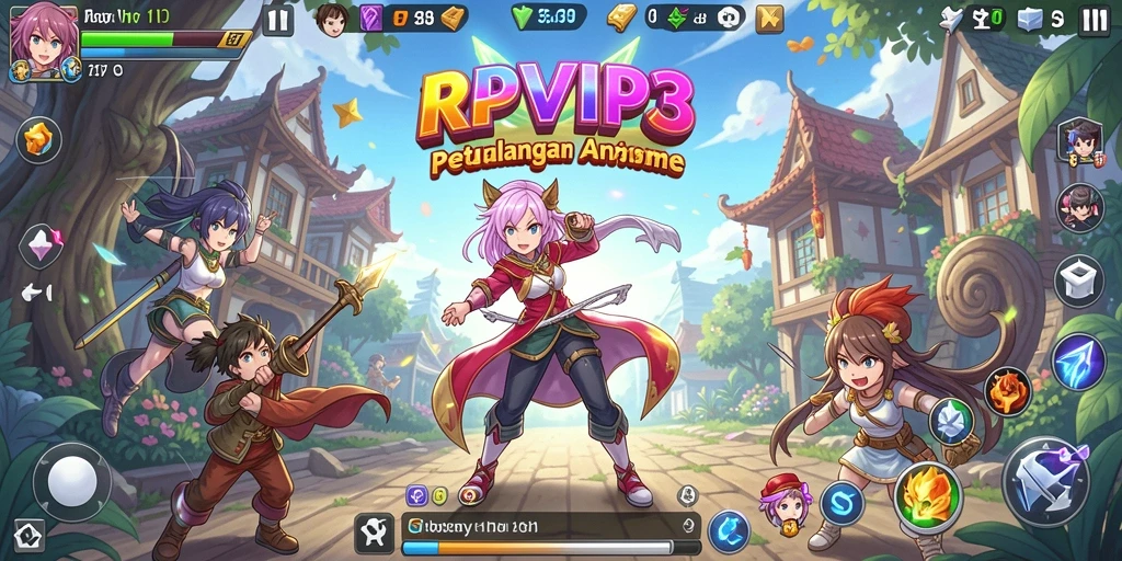 Screenshot gameplay RPVIP3 dengan karakter Anime yang menawan.