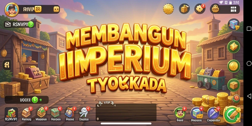 Screenshot gameplay RSNVIP8 menunjukkan pengelolaan bisnis yang seru.