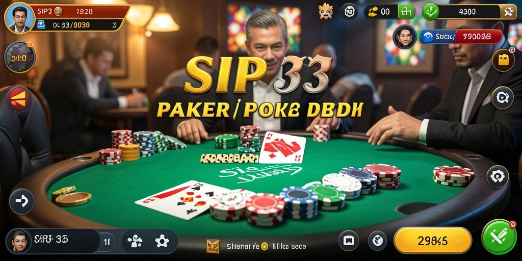 Screenshot SIP33 yang menampilkan gameplay Poker yang seru.