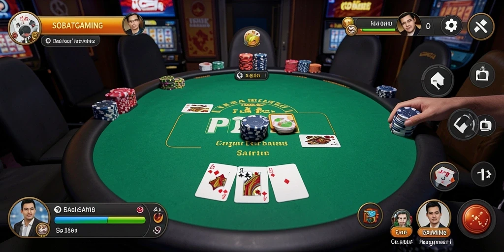 Tampilan permainan poker yang mengasyikkan di SOBATGAMING.