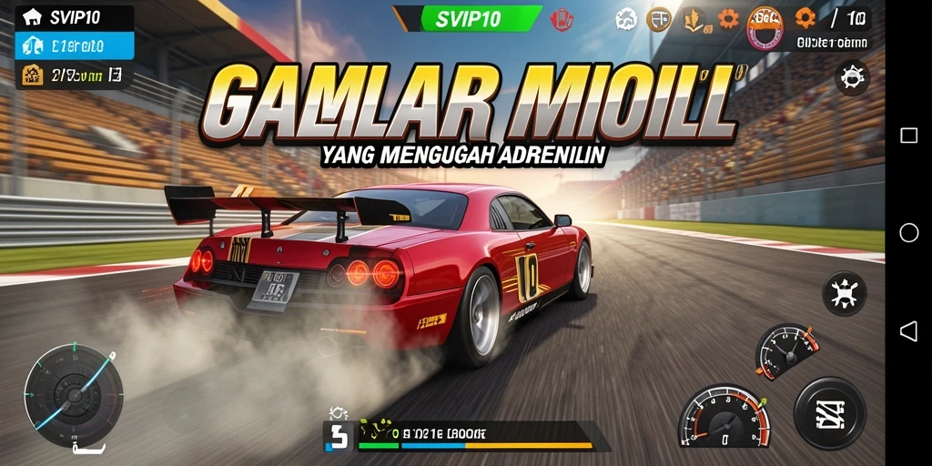 Tampilan gameplay menegangkan dalam balapan mobil SVIP10.