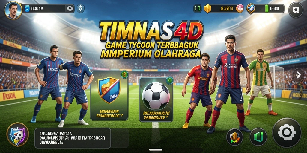 Tampilan gameplay menarik dari TIMNAS4D yang menunjukkan manajemen tim Tycoon.