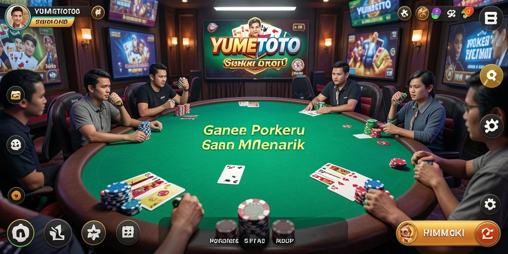 Screenshot gameplay YUMETOTO menampilkan momen seru permainan Poker.